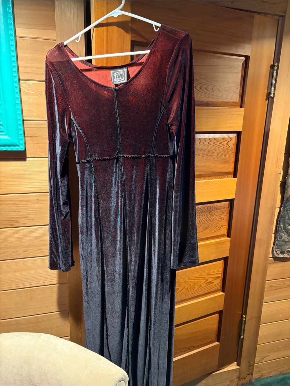 Gothic Iridescent Brown Full-Length Dress, medium